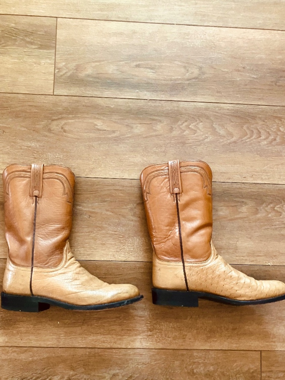 Lucchese Cowgirl Boots Western Cowboy Ostrich Vintage - Picture 3 of 8